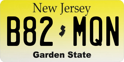 NJ license plate B82MQN