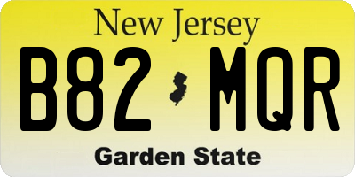 NJ license plate B82MQR