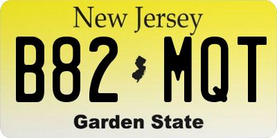 NJ license plate B82MQT