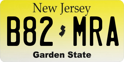 NJ license plate B82MRA