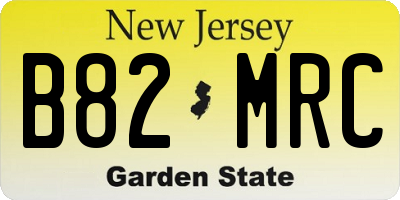 NJ license plate B82MRC
