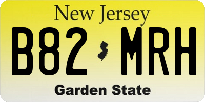 NJ license plate B82MRH
