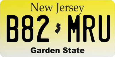 NJ license plate B82MRU