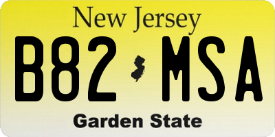 NJ license plate B82MSA