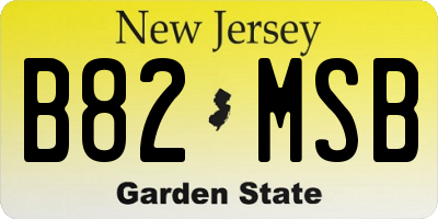 NJ license plate B82MSB