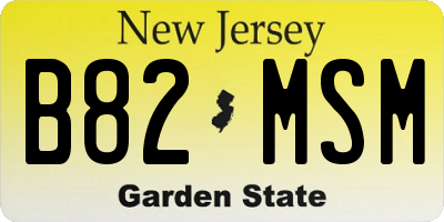 NJ license plate B82MSM