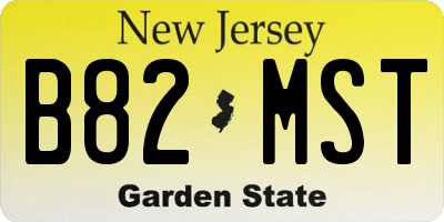 NJ license plate B82MST