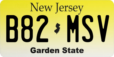 NJ license plate B82MSV