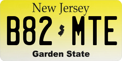 NJ license plate B82MTE