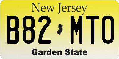 NJ license plate B82MTO