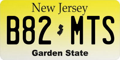 NJ license plate B82MTS