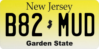 NJ license plate B82MUD