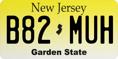 NJ license plate B82MUH