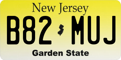 NJ license plate B82MUJ