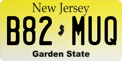 NJ license plate B82MUQ