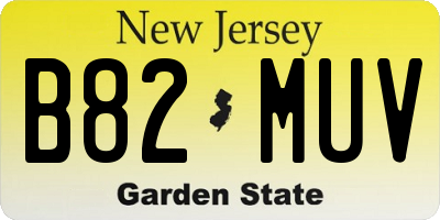 NJ license plate B82MUV