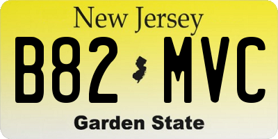 NJ license plate B82MVC