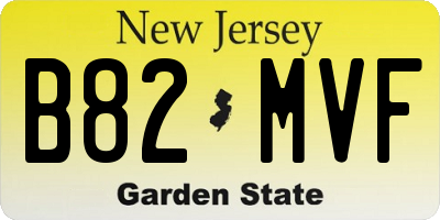 NJ license plate B82MVF