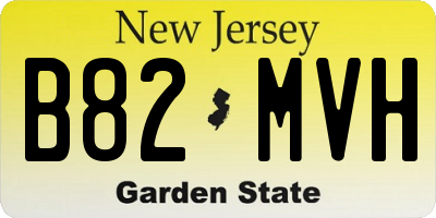 NJ license plate B82MVH