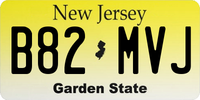 NJ license plate B82MVJ