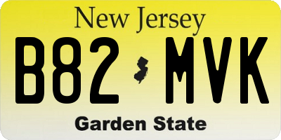 NJ license plate B82MVK