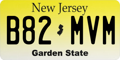 NJ license plate B82MVM