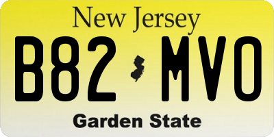 NJ license plate B82MVO