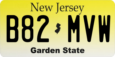 NJ license plate B82MVW