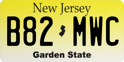 NJ license plate B82MWC