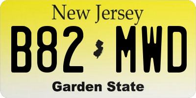 NJ license plate B82MWD