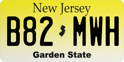 NJ license plate B82MWH