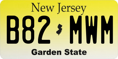 NJ license plate B82MWM