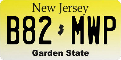 NJ license plate B82MWP