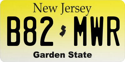 NJ license plate B82MWR