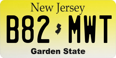 NJ license plate B82MWT