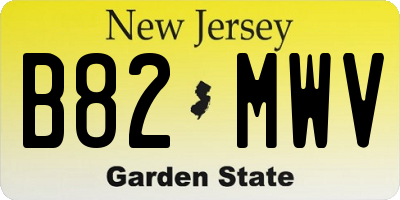NJ license plate B82MWV