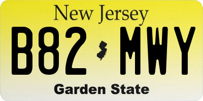 NJ license plate B82MWY