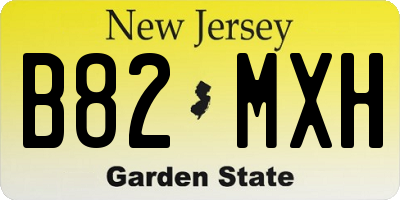 NJ license plate B82MXH