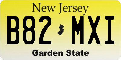 NJ license plate B82MXI