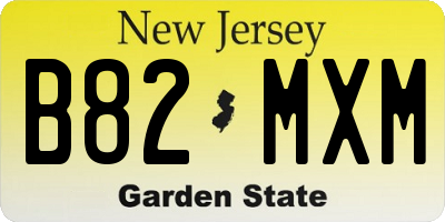 NJ license plate B82MXM