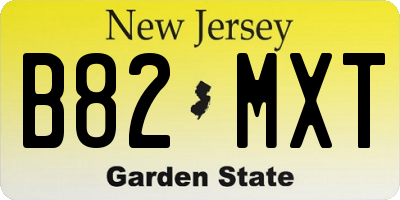 NJ license plate B82MXT