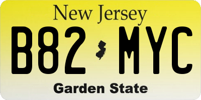NJ license plate B82MYC