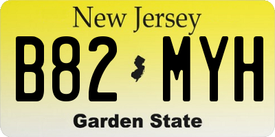 NJ license plate B82MYH