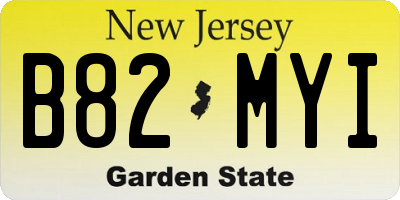 NJ license plate B82MYI
