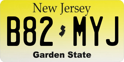 NJ license plate B82MYJ