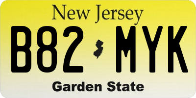 NJ license plate B82MYK