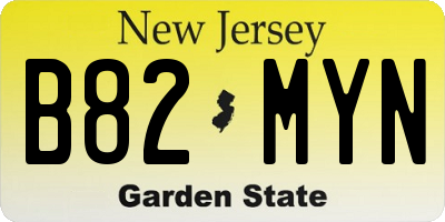 NJ license plate B82MYN
