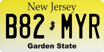 NJ license plate B82MYR