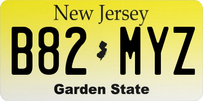 NJ license plate B82MYZ