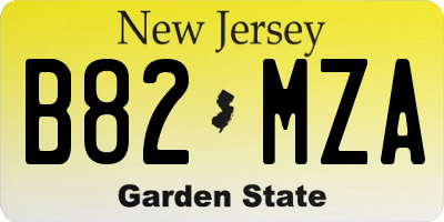 NJ license plate B82MZA